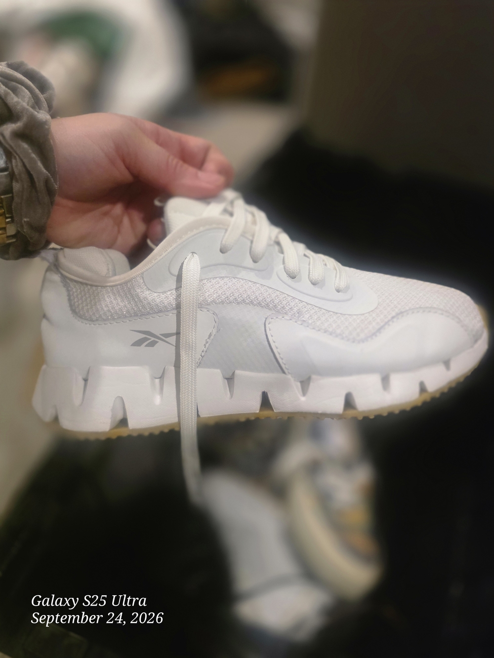 Reebok Women’s White Athletic Zig-Style Trainer